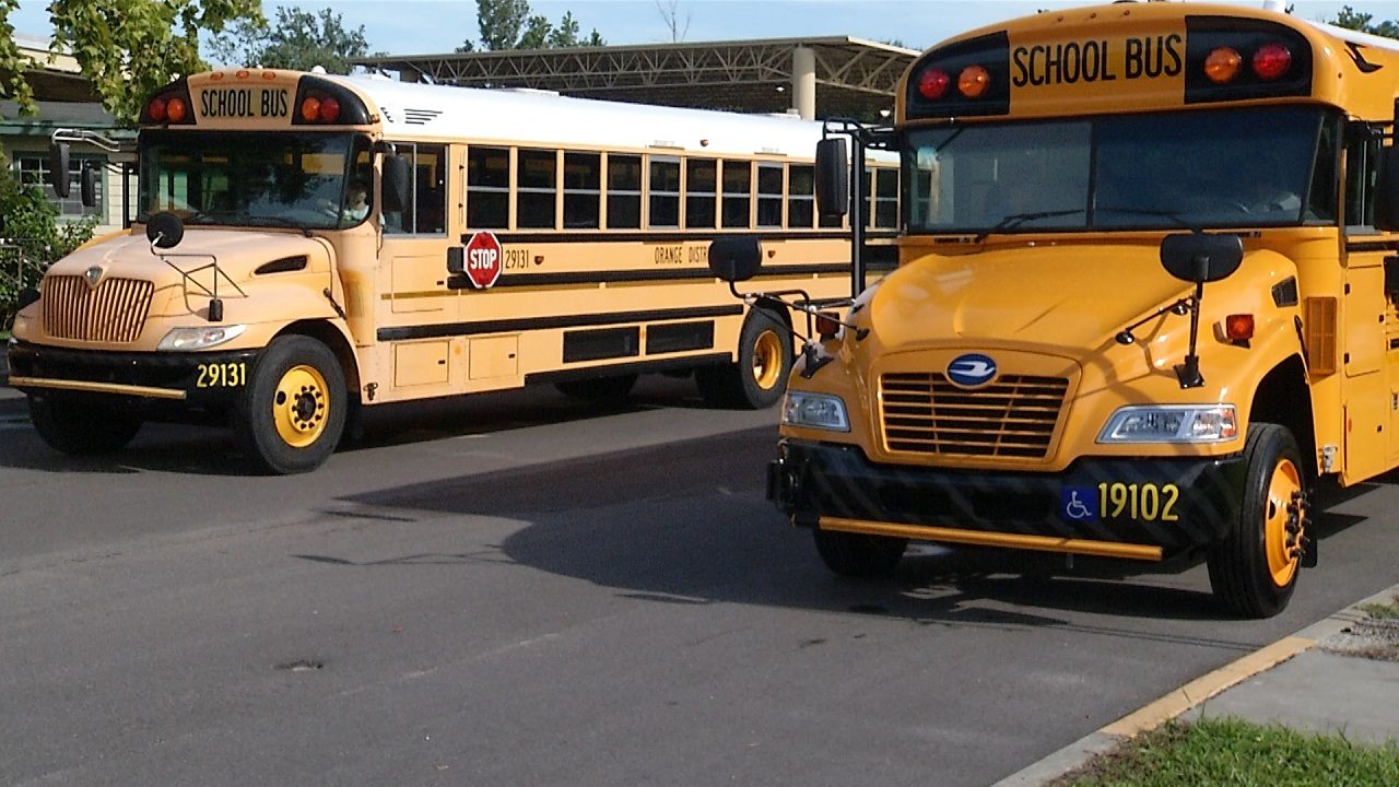 Railroad crossing arm hits Seminole County school bus